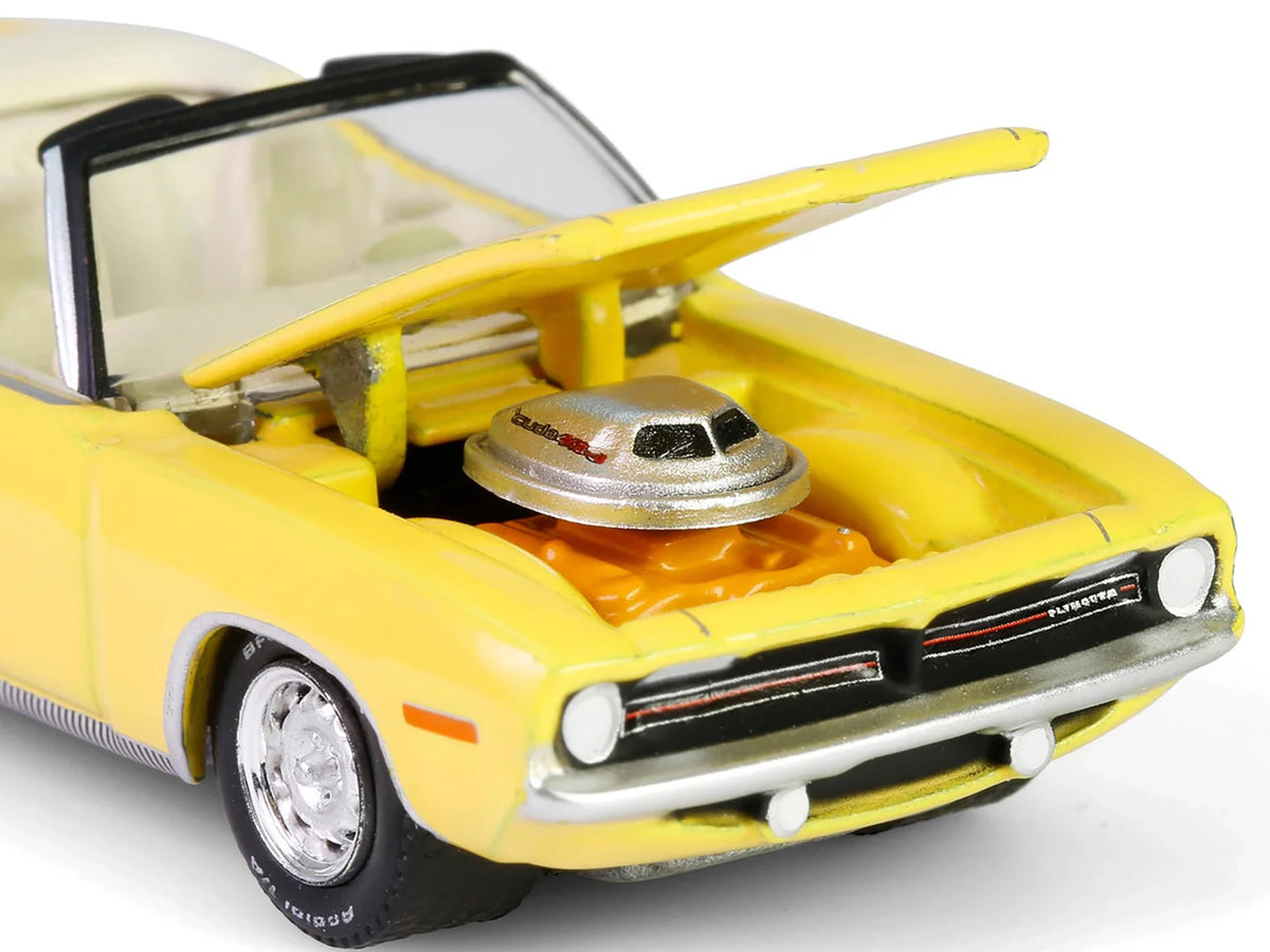1970 Plymouth 'Cuda Convertible Yellow 'Barrett-Jackson' Series 15 1/64 Diecast Model Car by Greenlight