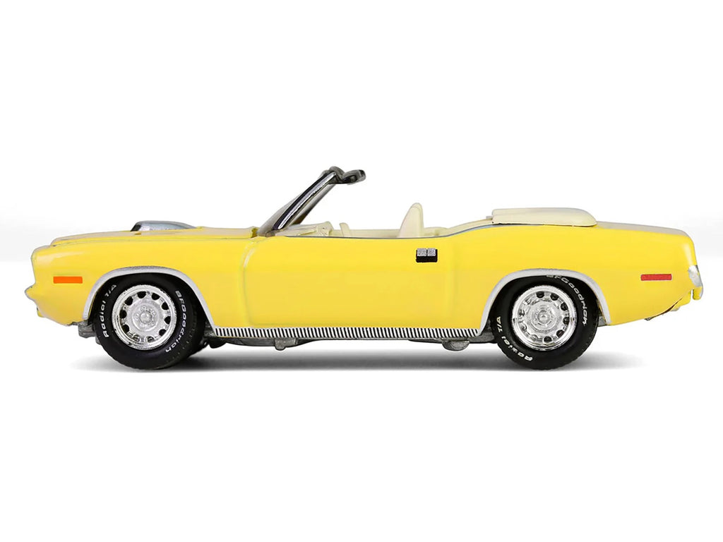 1970 Plymouth 'Cuda Convertible Yellow 'Barrett-Jackson' Series 15 1/64 Diecast Model Car by Greenlight