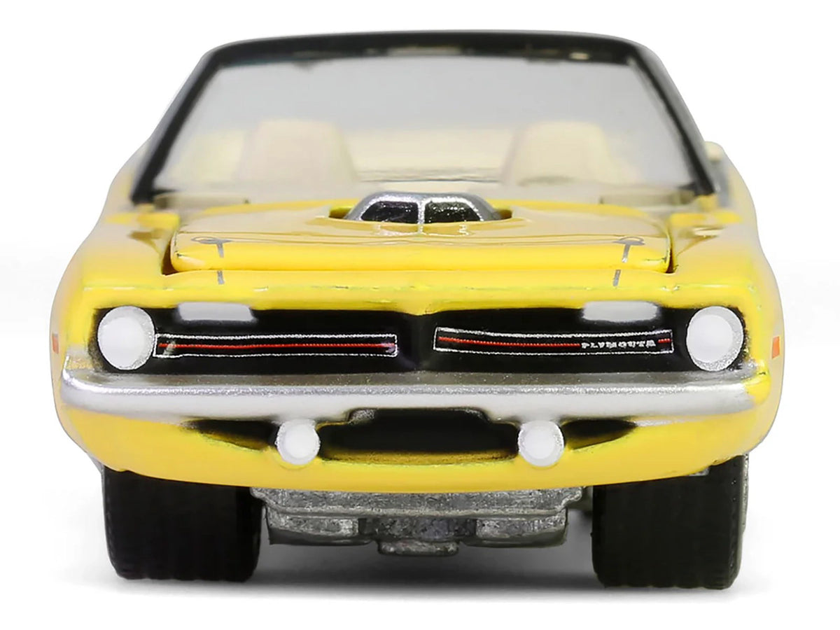 1970 Plymouth 'Cuda Convertible Yellow 'Barrett-Jackson' Series 15 1/64 Diecast Model Car by Greenlight