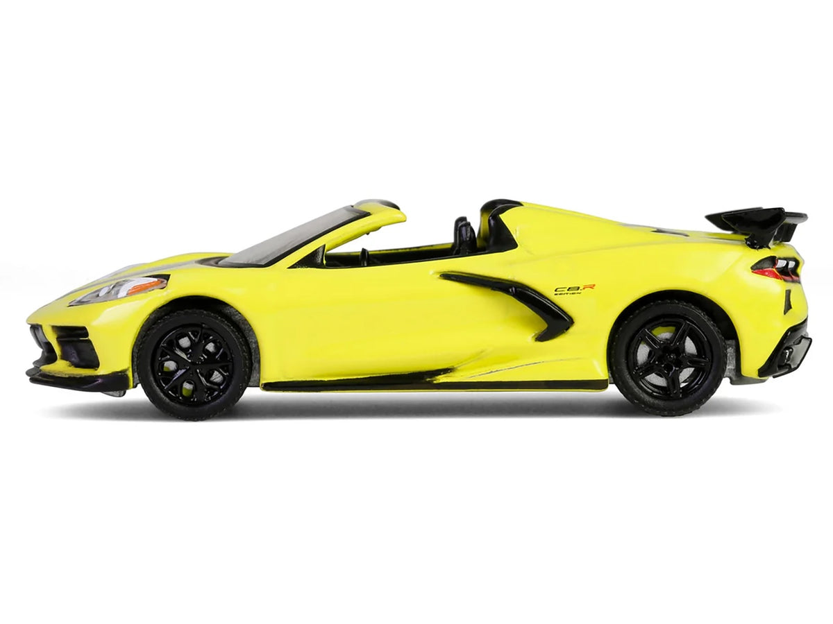 2022 Chevrolet Corvette C8.R Convertible Yellow with Silver Stripes 'Barrett-Jackson' Series 15 1/64 Diecast Model Car by Greenlight