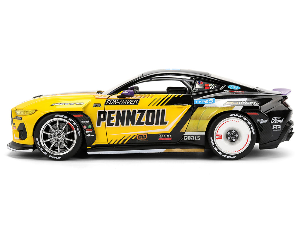 Ford Mustang RTR #88 Chelsea Denofa 'Pennzoil' 'Formula Drift PRO Championship' (2025) with Lights 'RTR Vehicles' Series 1/24 Diecast Model Car by Jada