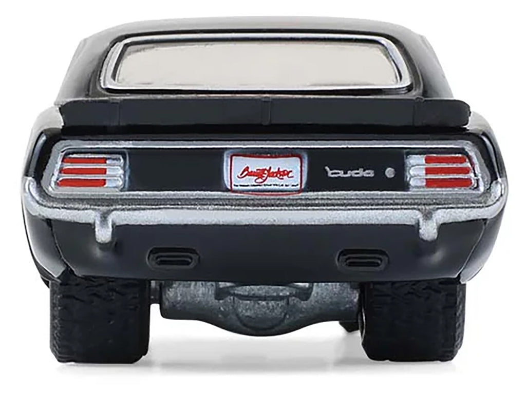 1970 Plymouth 'Cuda AAR Black with Gray Stripes 'Barrett-Jackson' Series 16 1/64 Diecast Model Car by Greenlight