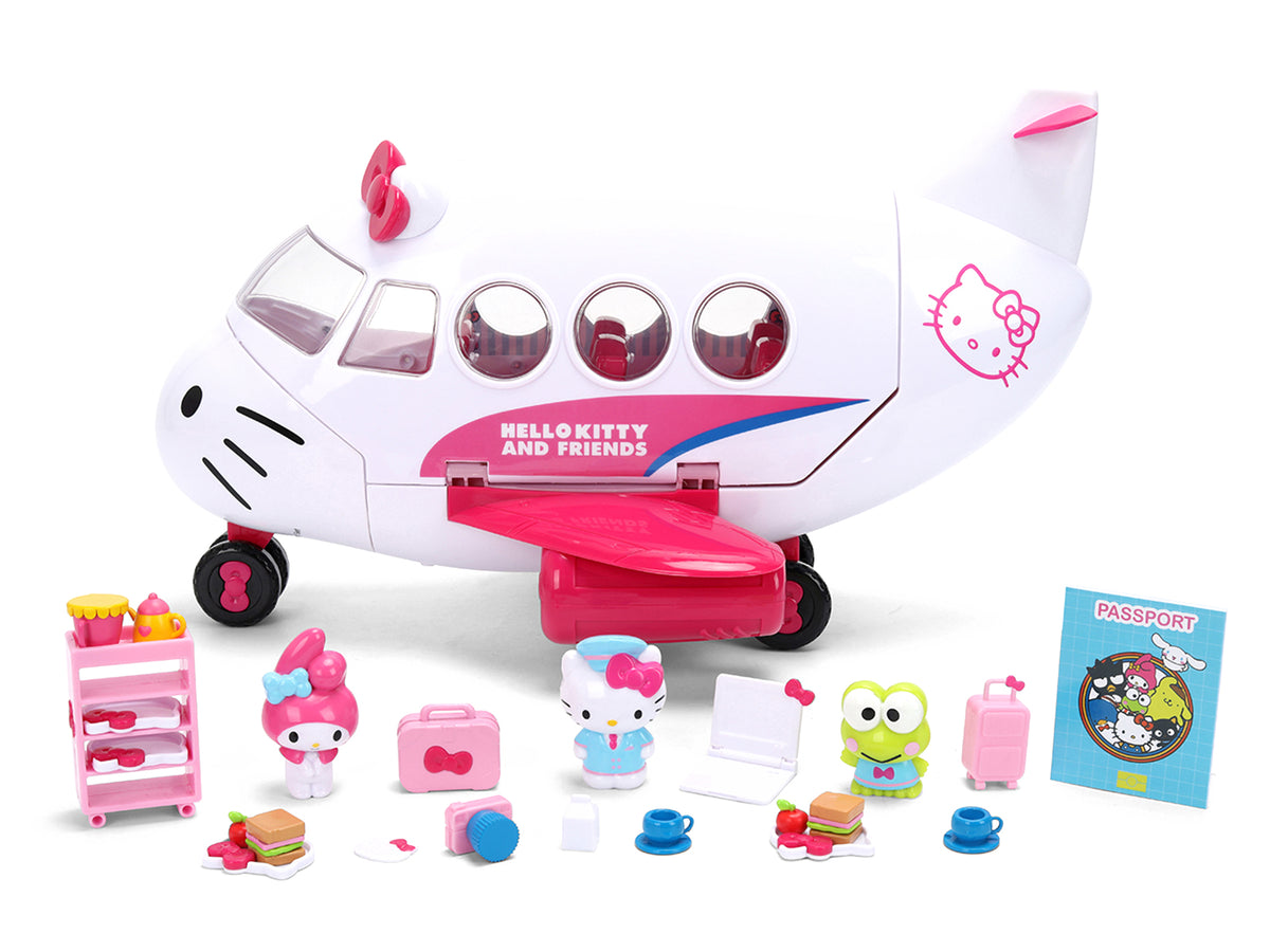 'Hello Kitty and Friends' Airplane Set with 3 Figures Model by Jada
