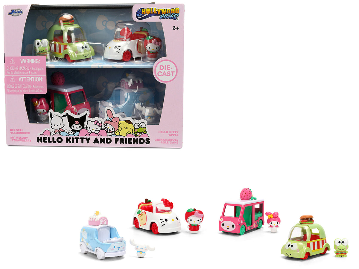 'Hello Kitty and Friends' Set of 4 Diecast Figures and Cars 'Hollywood Rides' Series Diecast models by Jada