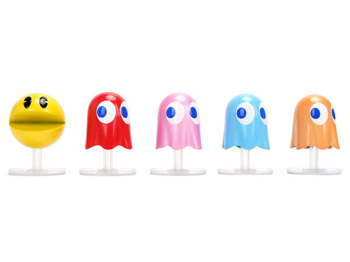 Set of 5 Diecast Figures 'Pac-Man' (1980) Video Game 'Metalfigs' Series Diecast Models by Jada
