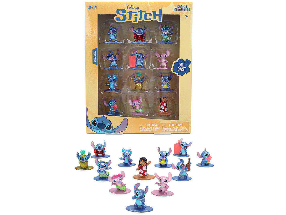 Set of 12 Diecast Figures 'Disney's Stitch' Franchise 'Nano Metalfigs' Series Diecast models by Jada