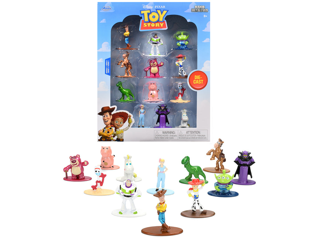 Set of 12 Diecast Figures 'Toy Story' Movie Franchise 'Nano Metalfigs' Series Diecast Models by Jada