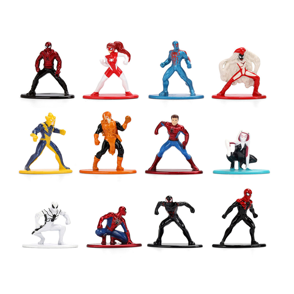 Set of 12 Diecast Figures 'Spider-Man' Franchise 'Nano Metalfigs' Series Diecast Models  by Jada