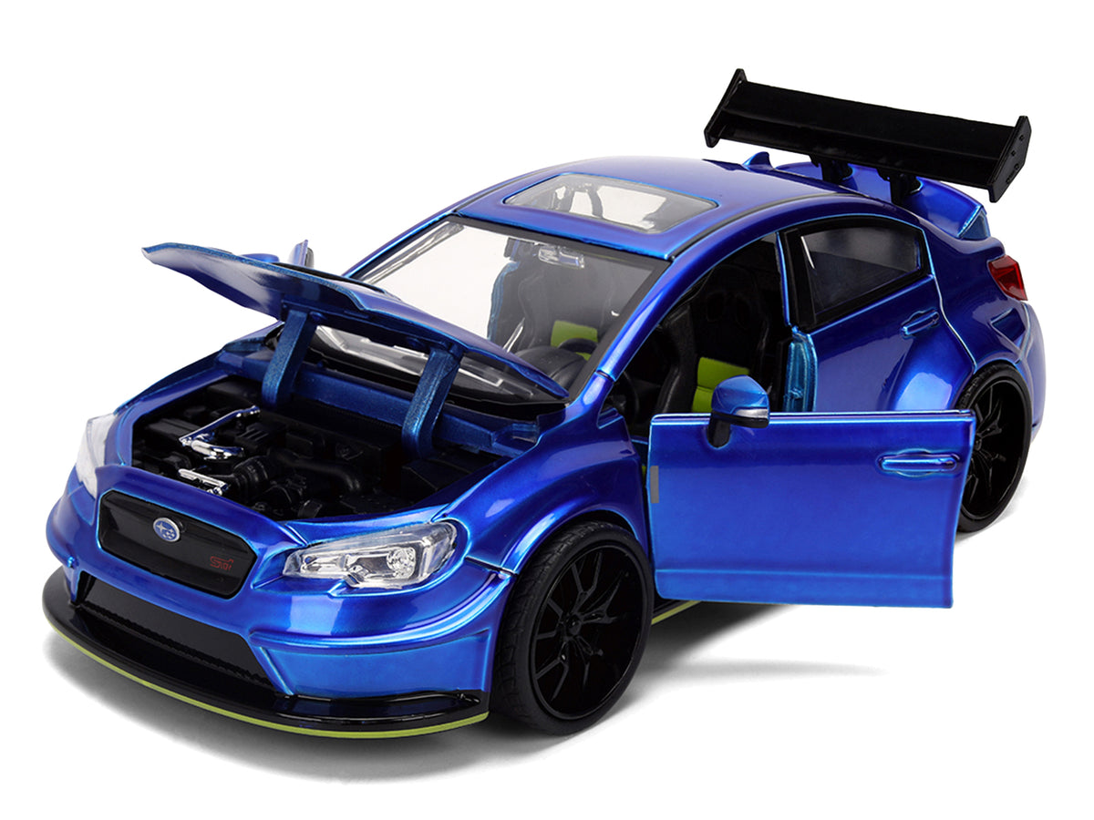 2016 Subaru WRX STI Widebody Blue Metallic 'JDM Tuners' Series 1/24 Diecast Model Car by Jada