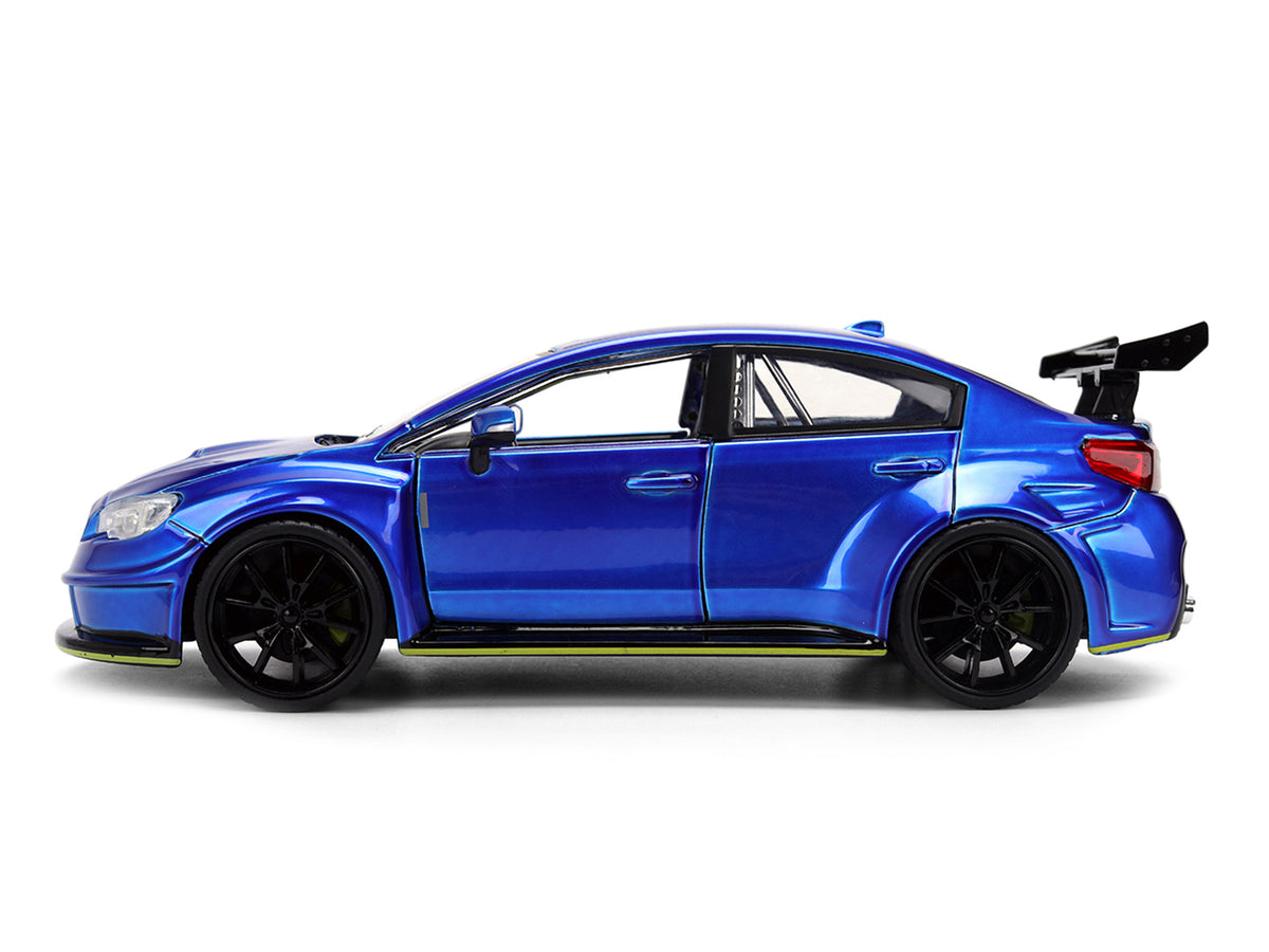 2016 Subaru WRX STI Widebody Blue Metallic 'JDM Tuners' Series 1/24 Diecast Model Car by Jada