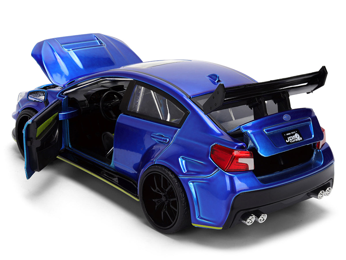 2016 Subaru WRX STI Widebody Blue Metallic 'JDM Tuners' Series 1/24 Diecast Model Car by Jada