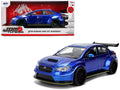 2016 Subaru WRX STI Widebody Blue Metallic 'JDM Tuners' Series 1/24 Diecast Model Car by Jada
