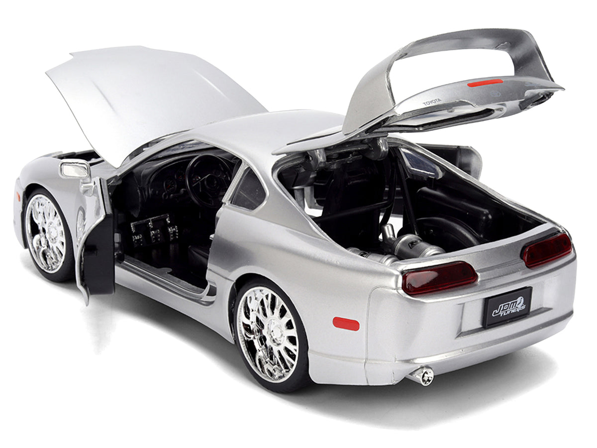 1995 Toyota Supra Silver Metallic 'JDM Tuners' Series 1/24 Diecast Model Car by Jada