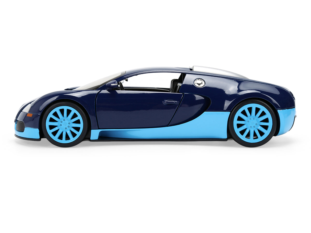 2011 Bugatti Veyron Dark Blue with Light Blue Accents 'Hyper-Spec' Series 1/24 Diecast Model Car by Jada