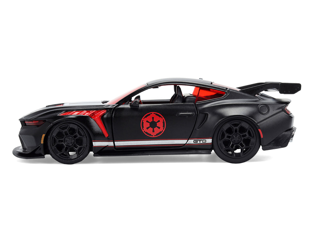2025 Ford Mustang GTD 'Darth Vader' Matt Black with Silver Stripes and Graphics 'Star Wars' 'Hollywood Rides' Series 1/32 Diecast Car Model by Jada