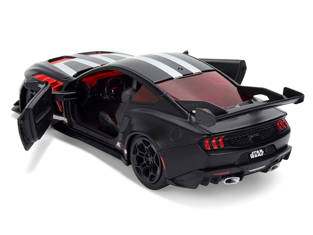 2025 Ford Mustang GTD 'Darth Vader' Matt Black with Silver Stripes and Graphics 'Star Wars' 'Hollywood Rides' Series 1/32 Diecast Car Model by Jada