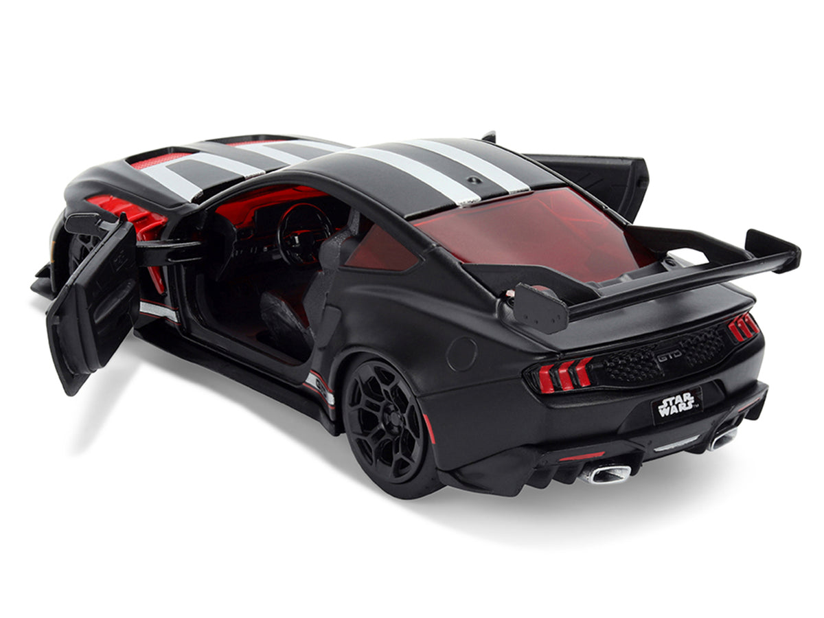 2025 Ford Mustang GTD 'Darth Vader' Matt Black with Silver Stripes and Graphics 'Star Wars' 'Hollywood Rides' Series 1/32 Diecast Car Model by Jada