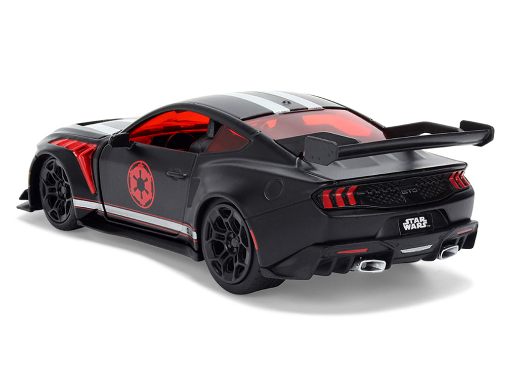 2025 Ford Mustang GTD 'Darth Vader' Matt Black with Silver Stripes and Graphics 'Star Wars' 'Hollywood Rides' Series 1/32 Diecast Car Model by Jada