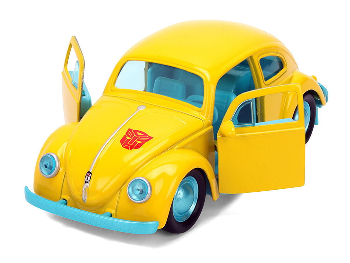 Volkswagen Beetle 'Bumblebee' Yellow with Blue Interior 'Transformers - Energon Surge' 'Hollywood Rides' Series 1/32 Diecast Car Model by Jada