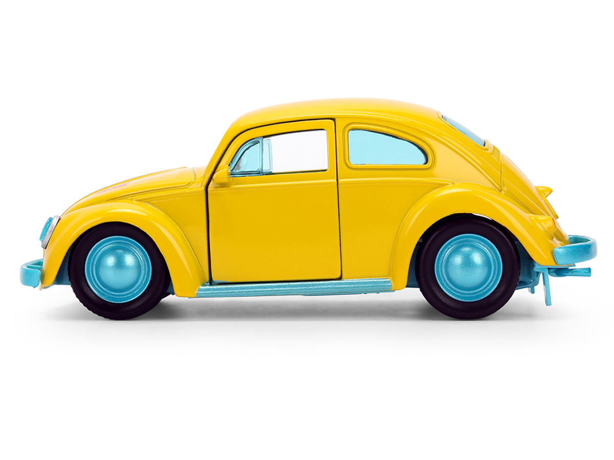 Volkswagen Beetle 'Bumblebee' Yellow with Blue Interior 'Transformers - Energon Surge' 'Hollywood Rides' Series 1/32 Diecast Car Model by Jada