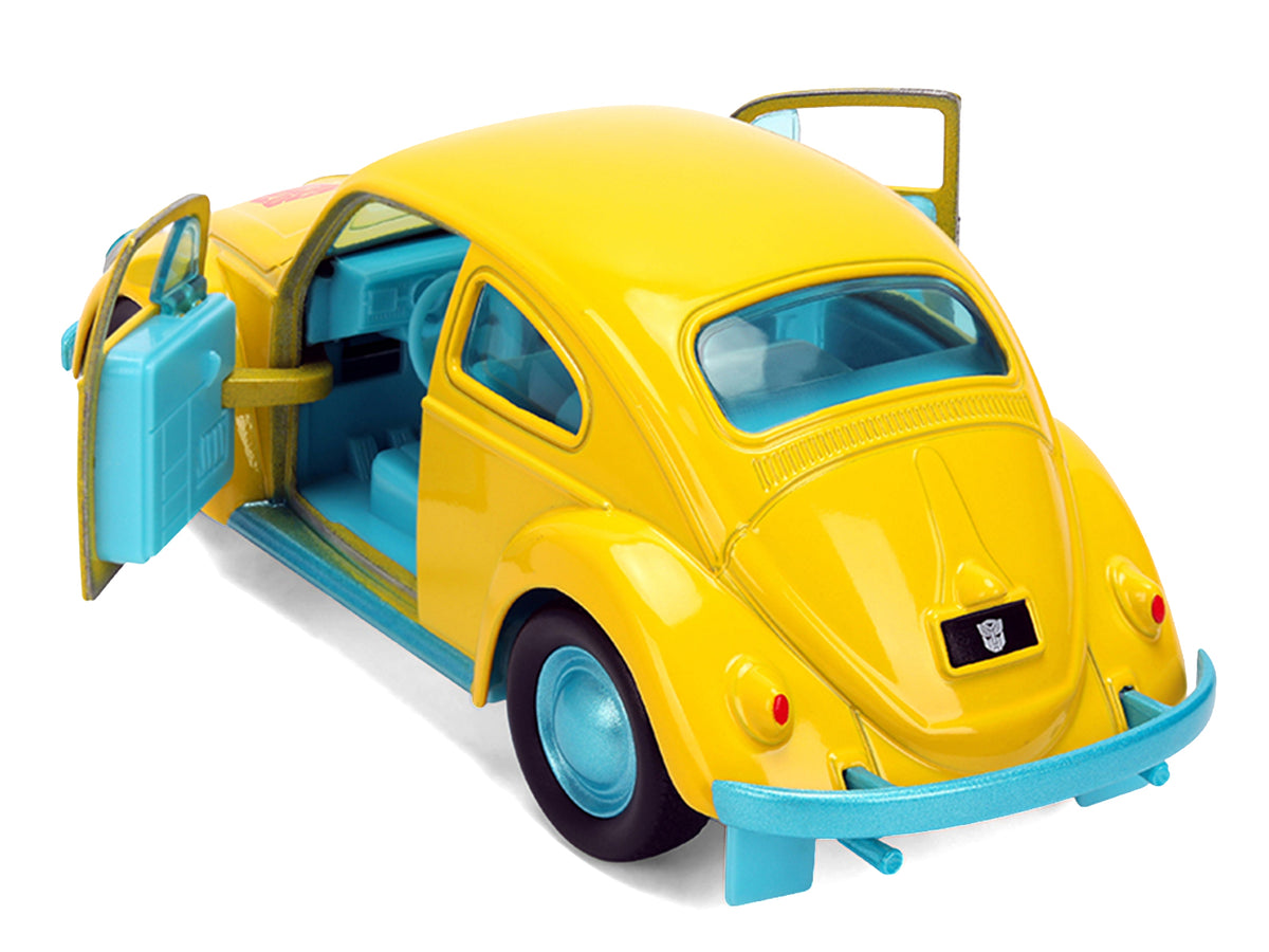 Volkswagen Beetle 'Bumblebee' Yellow with Blue Interior 'Transformers - Energon Surge' 'Hollywood Rides' Series 1/32 Diecast Car Model by Jada