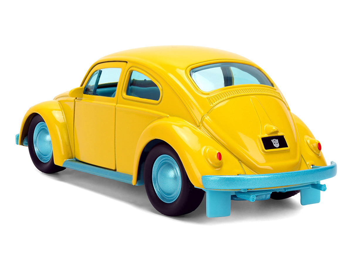 Volkswagen Beetle 'Bumblebee' Yellow with Blue Interior 'Transformers - Energon Surge' 'Hollywood Rides' Series 1/32 Diecast Car Model by Jada