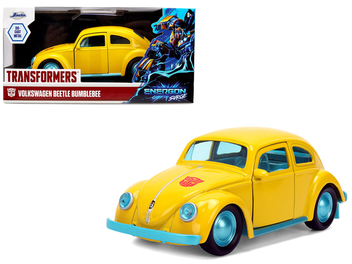 Volkswagen Beetle 'Bumblebee' Yellow with Blue Interior 'Transformers - Energon Surge' 'Hollywood Rides' Series 1/32 Diecast Car Model by Jada