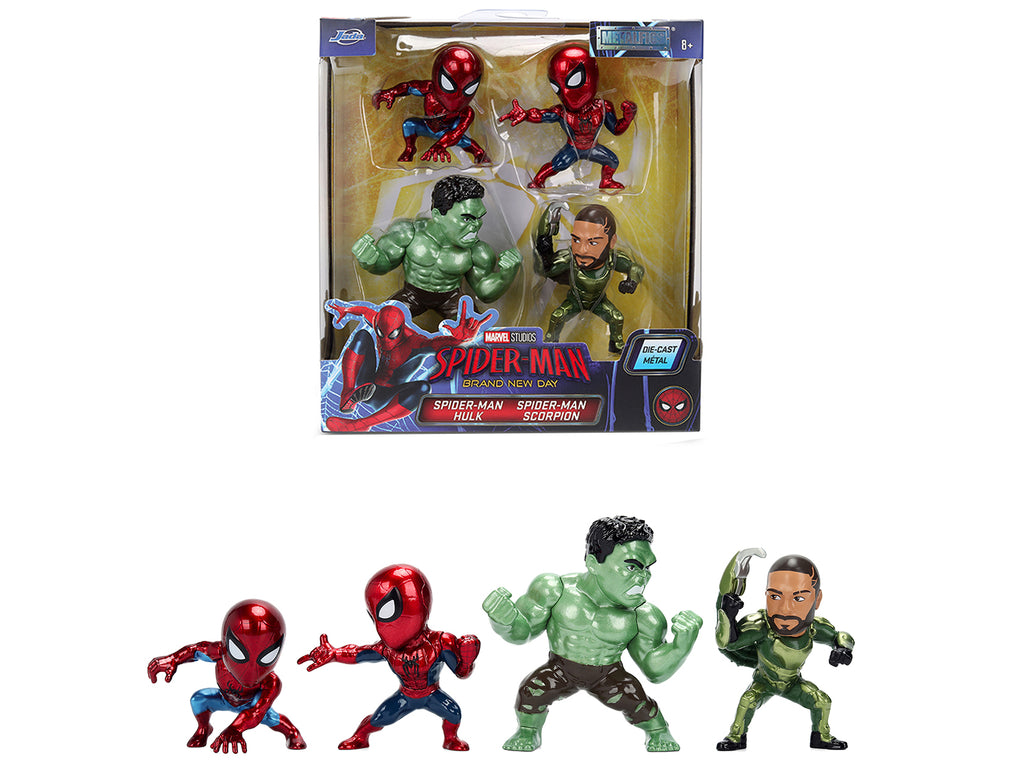 Set of 4 Diecast Figures 'Spider-Man: Brand New Day' (2026) Movie 'Metalfigs' Series Diecast models by Jada