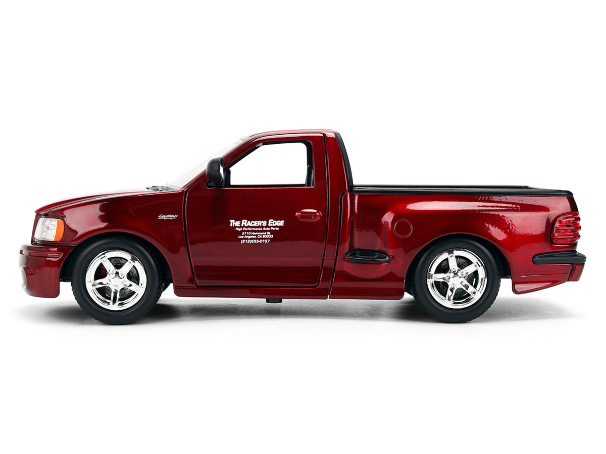 Ford F-150 SVT Lightning Pickup Truck Red Color Brush Finish 'The Fast and the Furious' (2001) Movie '25 Years of Fast & Furious' Series 1/24 Diecast Model Car by Jada