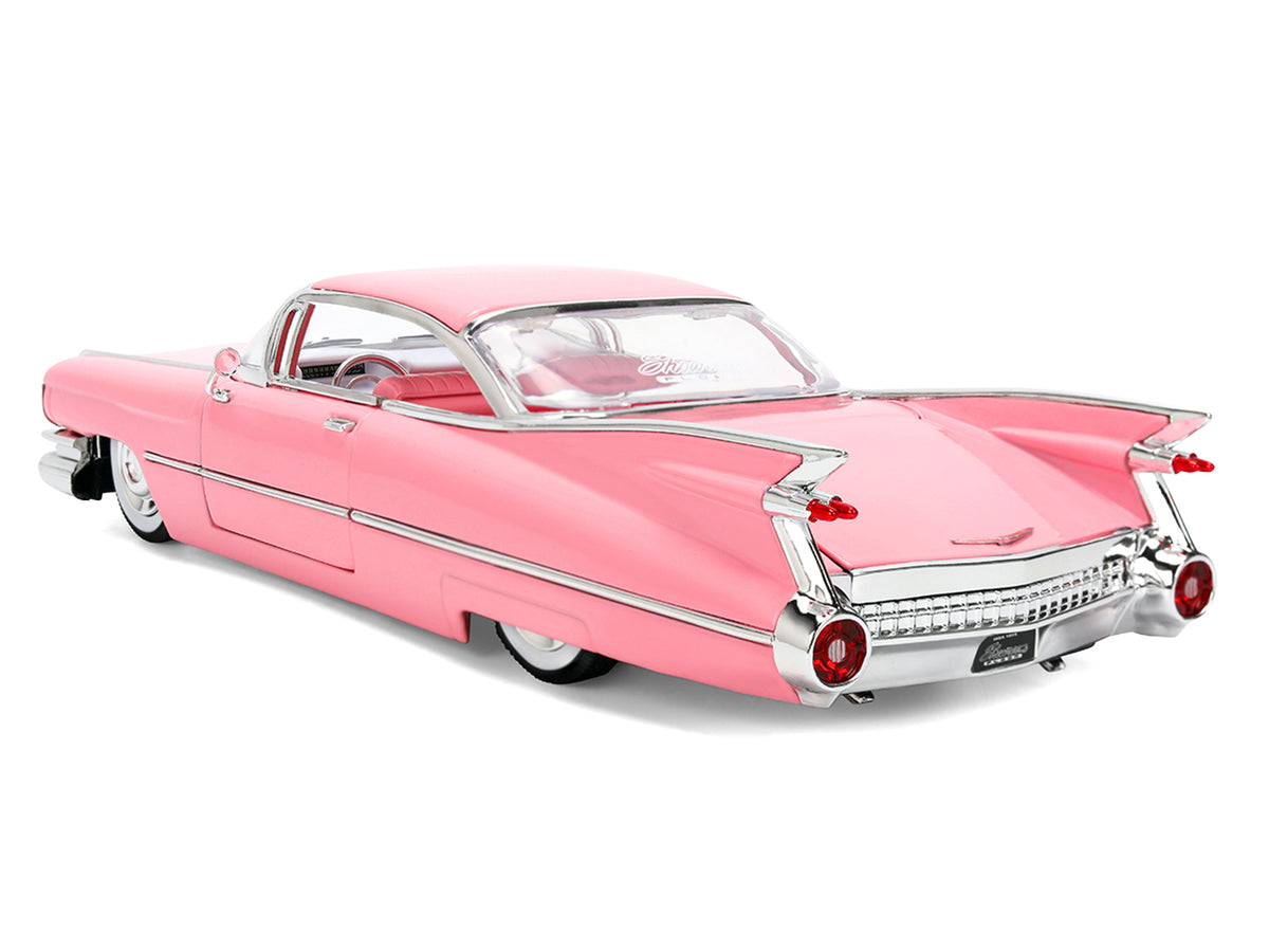 1959 Cadillac Coupe DeVille Pink with Pink and White Interior 'Showroom Floor' Series 1/24 Diecast Model Car by Jada