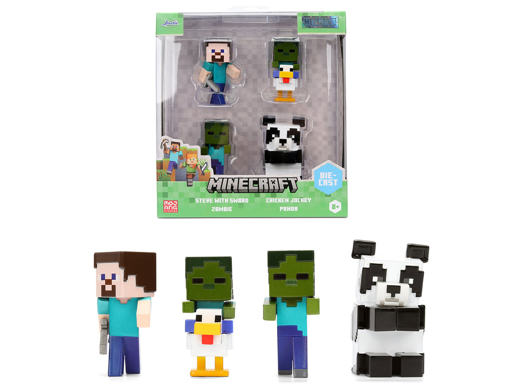 Set of 4 Diecast Figures 'Minecraft' Video Game Wave 7 'Metalfigs' Series Diecast Models by Jada