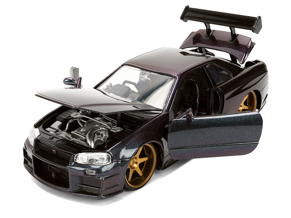 1999 Nissan Skyline GT-R (R34) RHD (Right Hand Drive) Magic Purple Metallic 'JDM Tuners' Series 1/24 Diecast Car Model by Jada