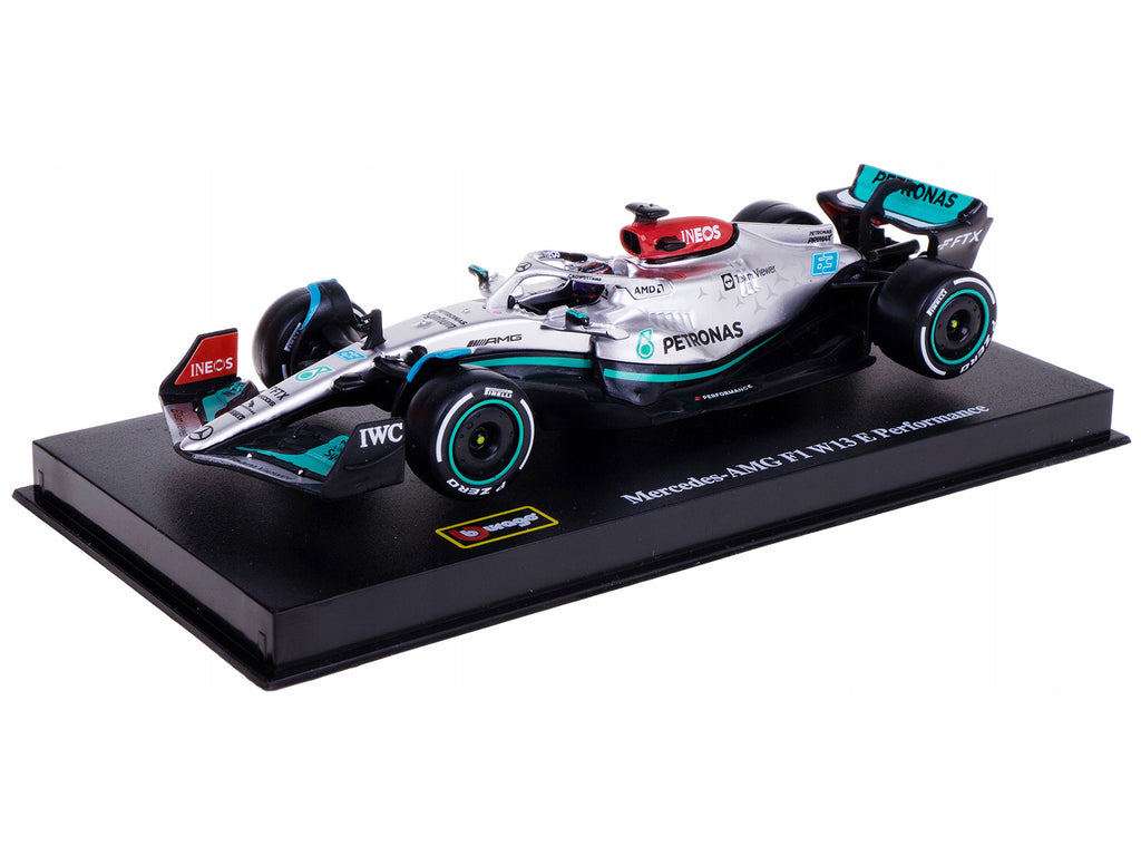 Mercedes-AMG F1 W13 E Performance #63 George Russell 'F1 Formula One World Championship' (2022) with Display Case 1/43 Diecast Model Car by Bburago