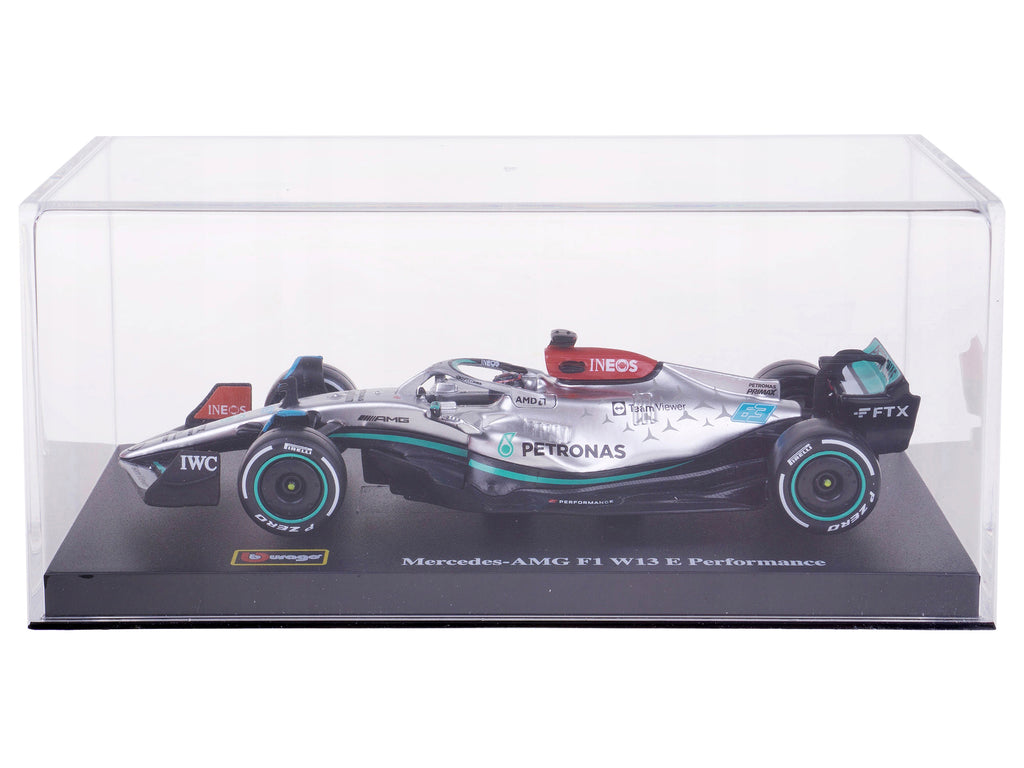 Mercedes-AMG F1 W13 E Performance #63 George Russell 'F1 Formula One World Championship' (2022) with Display Case 1/43 Diecast Model Car by Bburago