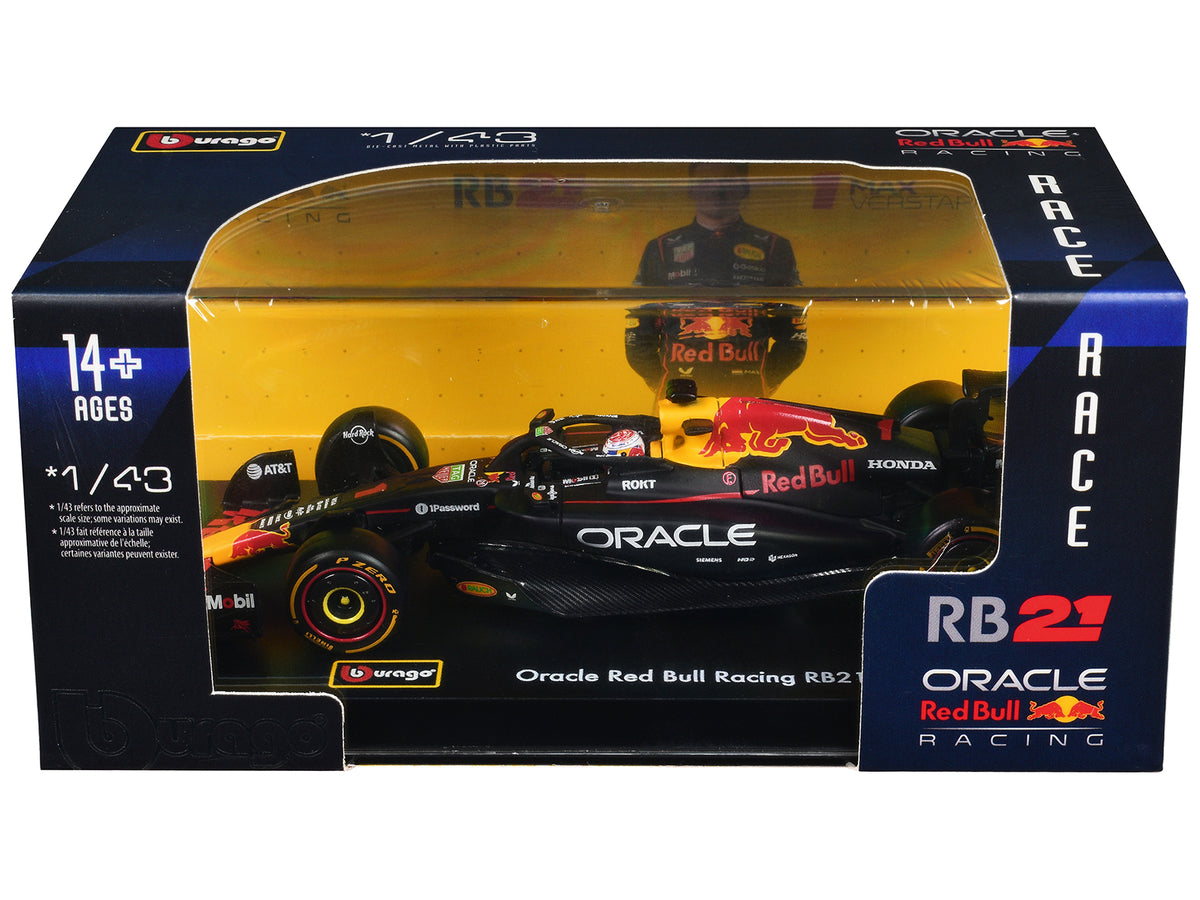 Red Bull Racing RB21 #1 Max Verstappen 'Formula One F1 World Championship' (2025) with Display Case 'Race' Series 1/43 Diecast Model Car by Bburago