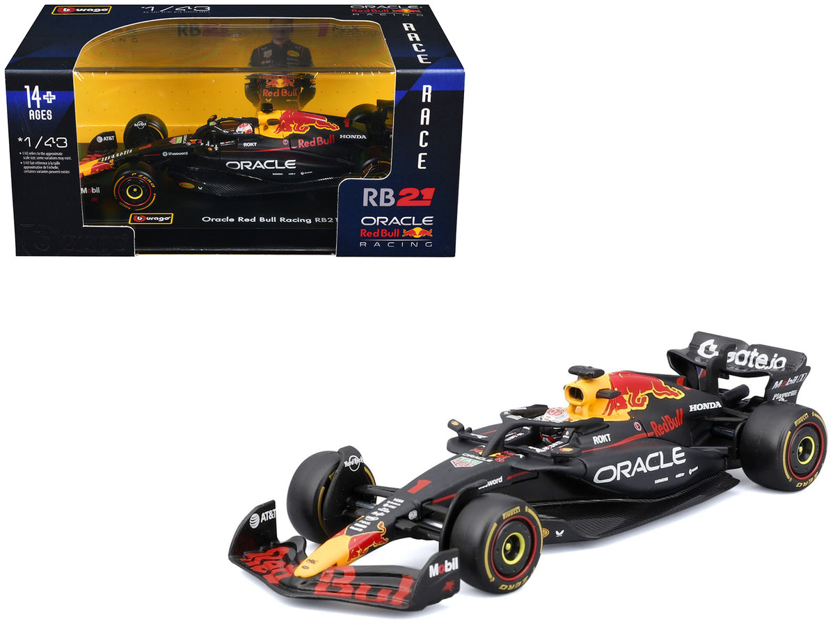 Red Bull Racing RB21 #1 Max Verstappen 'Formula One F1 World Championship' (2025) with Display Case 'Race' Series 1/43 Diecast Model Car by Bburago