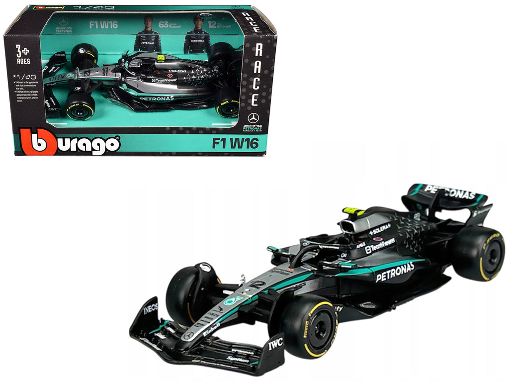 Mercedes-AMG F1 W16 E Performance #12 Kimi Antonelli 'Petronas' Formula One F1 World Championship (2025) 'Race' Series 1/43 Diecast Model Car by Bburago