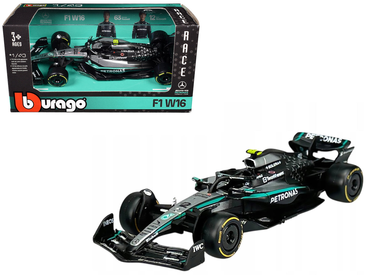 Mercedes-AMG F1 W16 E Performance #12 Kimi Antonelli 'Petronas' Formula One F1 World Championship (2025) 'Race' Series 1/43 Diecast Model Car by Bburago