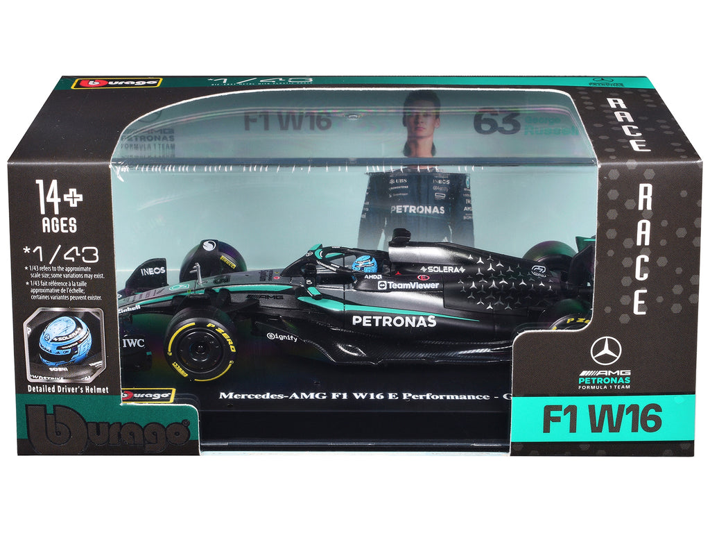 Mercedes-AMG F1 W16 E Performance #63 George Russell Formula One F1 'World Championship' (2025) 1/43 Diecast Model Car by Bburago