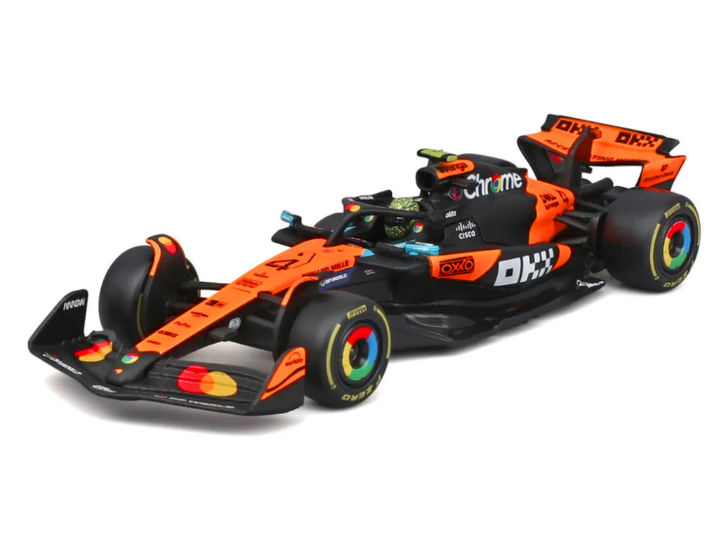 McLaren MCL39 #4 Lando Norris Winner Formula One F1 'Australian GP' (2025) with Display Case 'Race' Series 1/43 Diecast Model Car by Bburago