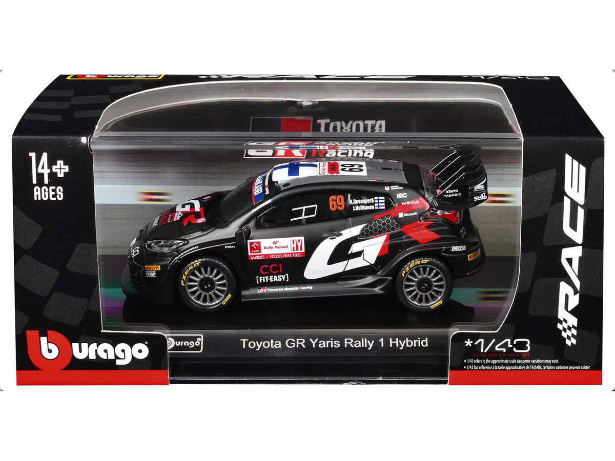 Toyota GR Yaris Rally1 Hybrid #69 Kalle Rovanpera - Jonne Halttunen 'Toyota Gazoo Racing WRT' 'World Rally Championship' (2024) 'Race' Series 1/43 Diecast Model Car by Bburago