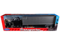 Peterbilt 379 Truck Black with Silver Container 'Transporter' Series 1/32 Diecast Model by Welly