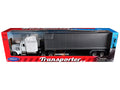 Peterbilt 379 Truck White with Silver Container 'Transporter' Series 1/32 Diecast Model by Welly
