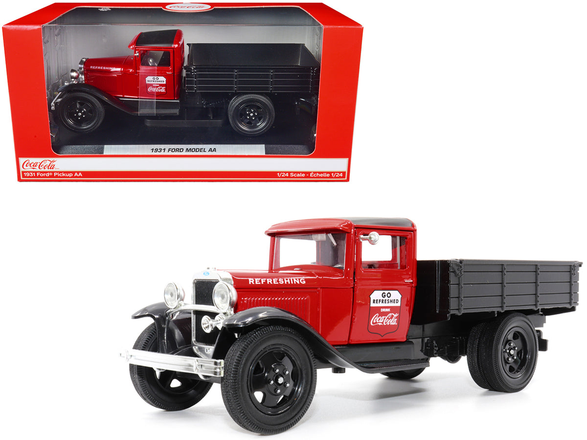 1931 Ford Model AA Pickup Truck Red and Black 'Go Refreshed - Drink Coca-Cola' 1/24 Diecast Model Car by Motor City Classics