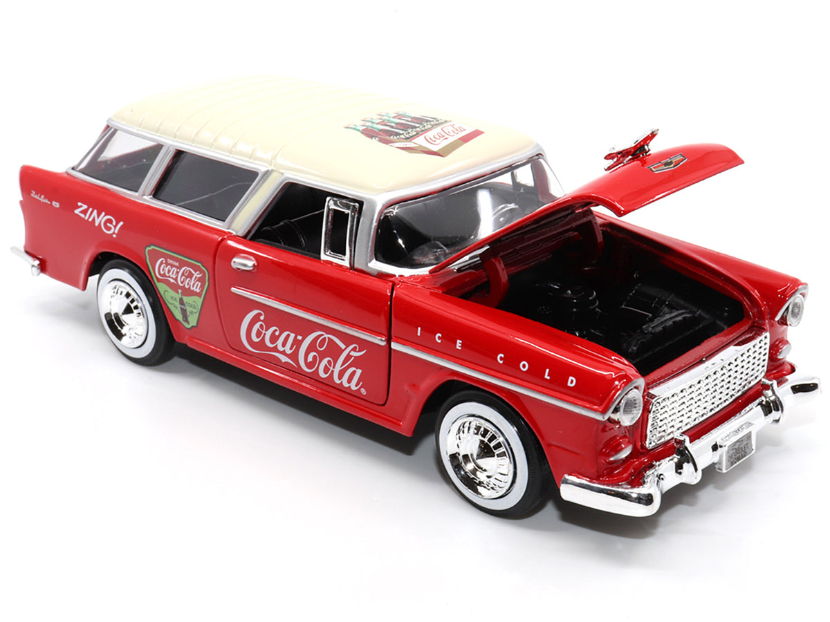1955 Chevrolet Bel Air Nomad Red with White Top 'Coca-Cola' 1/24 Diecast Model Car by Motor City Classics