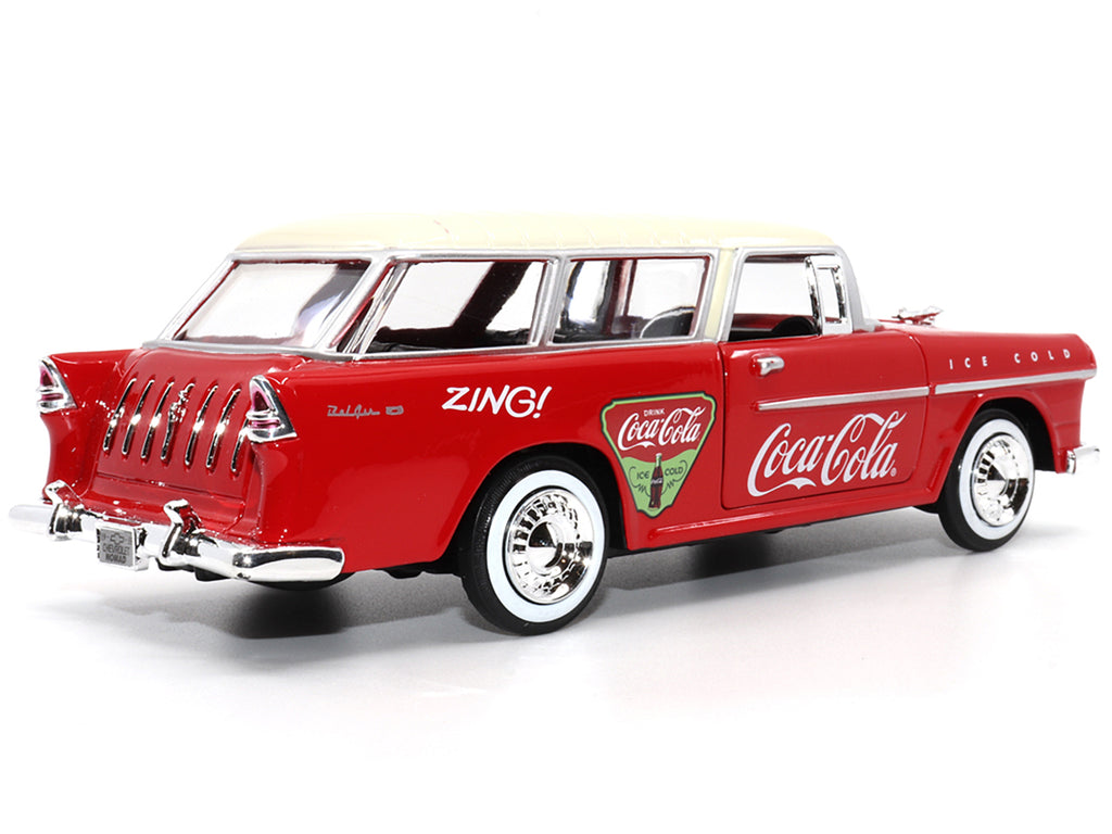 1955 Chevrolet Bel Air Nomad Red with White Top 'Coca-Cola' 1/24 Diecast Model Car by Motor City Classics