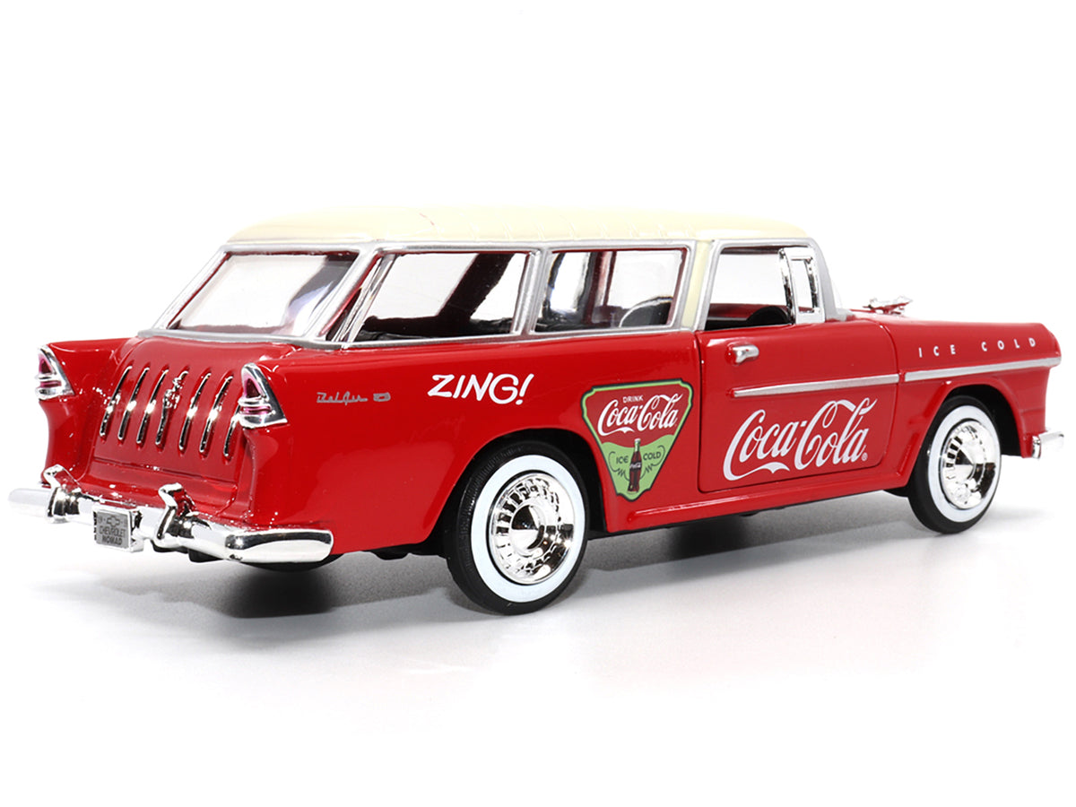 1955 Chevrolet Bel Air Nomad Red with White Top 'Coca-Cola' 1/24 Diecast Model Car by Motor City Classics