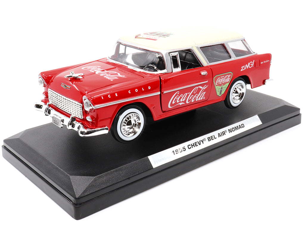 1955 Chevrolet Bel Air Nomad Red with White Top 'Coca-Cola' 1/24 Diecast Model Car by Motor City Classics