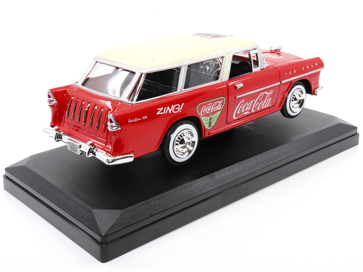 1955 Chevrolet Bel Air Nomad Red with White Top 'Coca-Cola' 1/24 Diecast Model Car by Motor City Classics