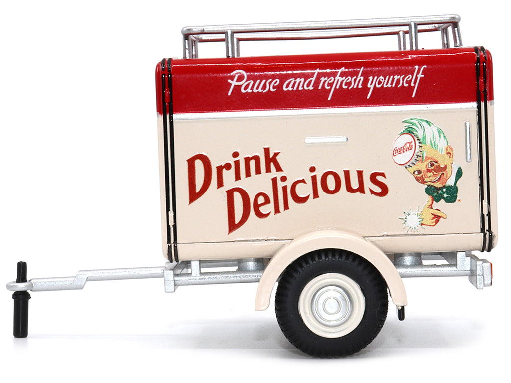 Travel Trailer Cream with Red Top 'Pause and Refresh Yourself Drink Delicious Coca-Cola' 1/24 Diecast Model Car by Motor City Classics